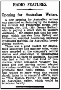 1937 Featuradio West Australian 20 Apr